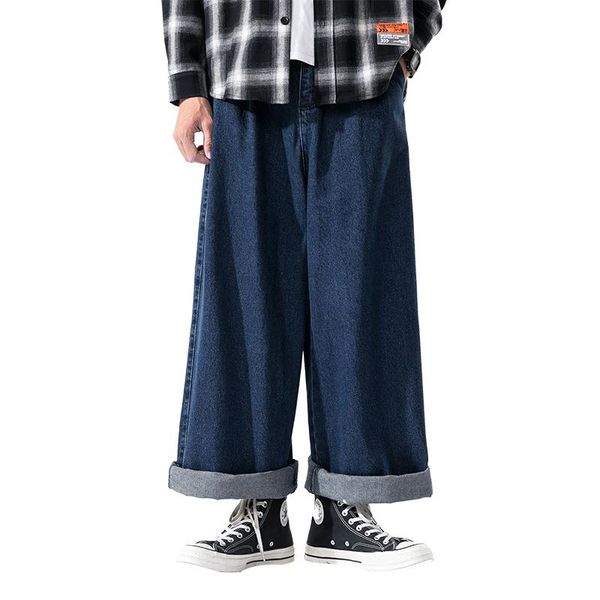 

autumn -5xl men jeans pants baggy slim fit denim vintage casual plus size straight for men's, Blue