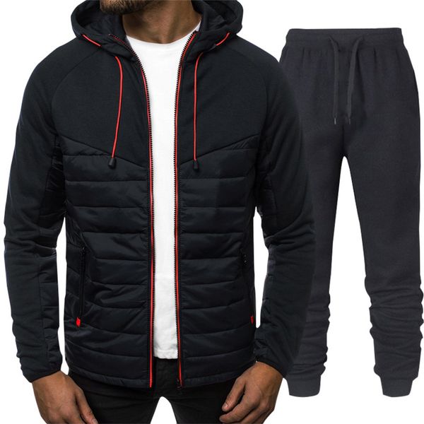 

men's hoodie set, 2-piece casual retail zipper, running and fitns sportswear, new in 2021, Gray