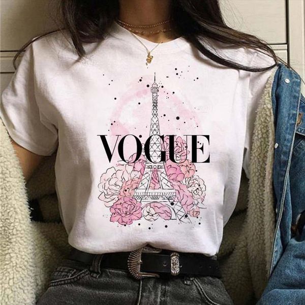 

And Women Iron Tower Cartoon Men Tops Graphic Printed Summer Vogue Short Sleeve Lady Clothes Tees Female Shirt, White;black