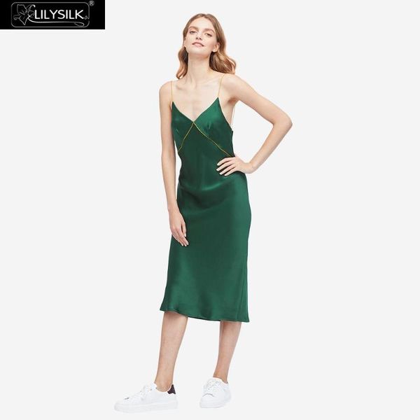 

casual dresses lilysilk silk dress gold piping cami women, Black;gray