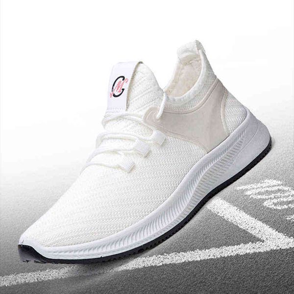 

2021 men's shoes autumn and winter sports breathable casual trendy student running flying woven sneakers, Black