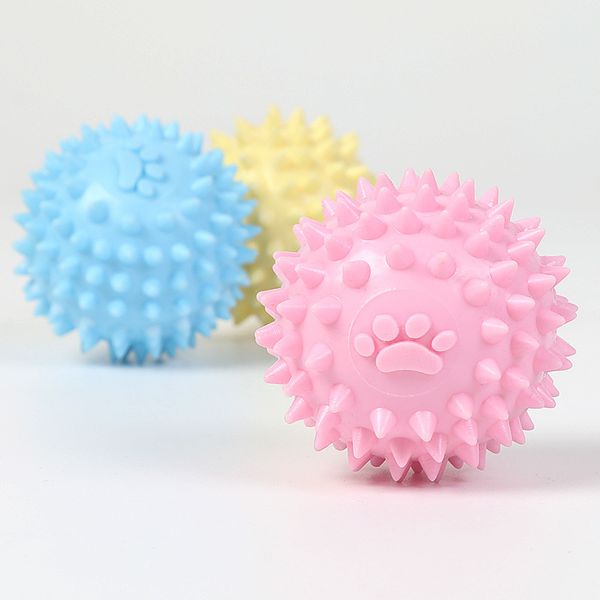 

chews dog toy tpr pet molars interactive toy healthy molars cleaning footprints small thorn ball