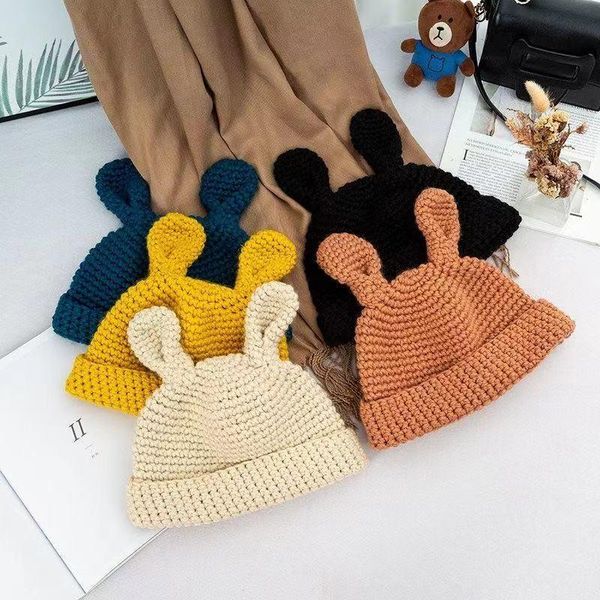 

beanies cute ears winter warm 100% handmade knit hat