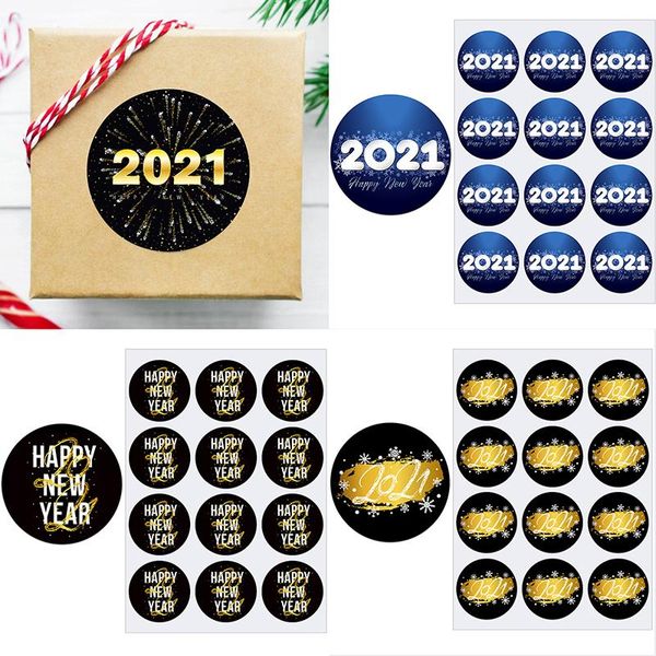 

happy year decoration paper sticker lable seal gift natal christmas party supplies