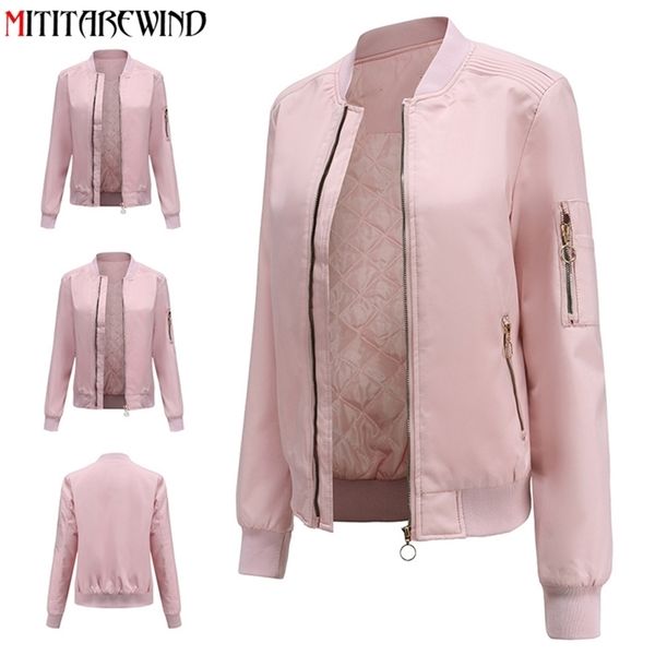 

autumn women's jacket baseball coat women casual solid color femme veste xs-xl kpop outwear drop 210922, Black;brown