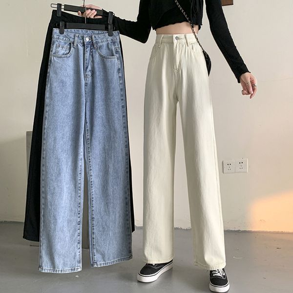 

women's jeans slpbextremely female jeans, casual long vintage pants from high waist to spring and fall, harajuku style 6ozm, Blue