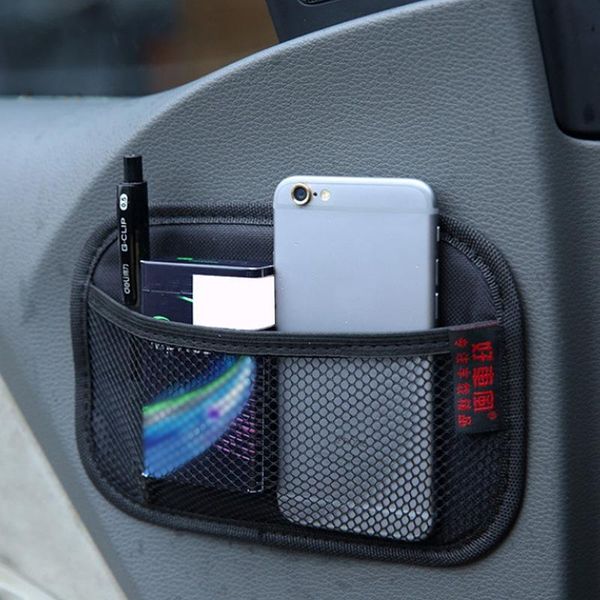 

storage bags car net oxford bag automotive sticky phone hanging multi-use seat back organizer pen paper towel smoke pockets