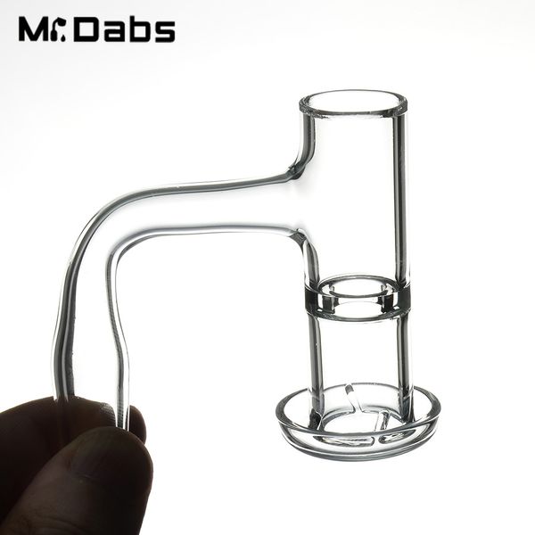 20mm fumando totalmente soldado Terp Vacuum Quartz Banger com borda chanfrada e através do tubo 10mm 14mm 19mm para tubo de água de glass de vidro DAB RIG