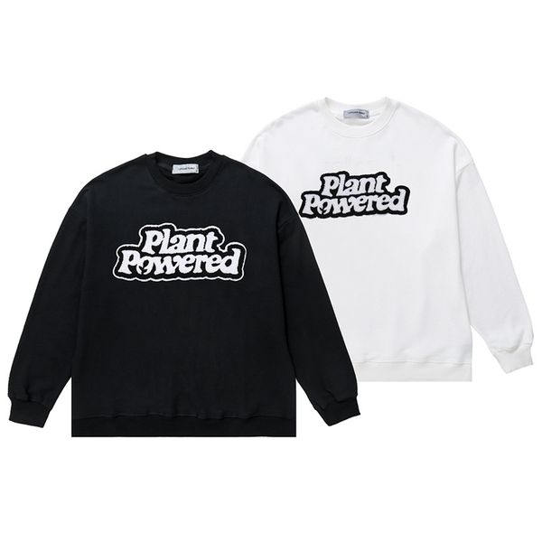 

street fashion casual loose letter embroidery hip hop men's and women's sweater student couple harajuku jacket, Black