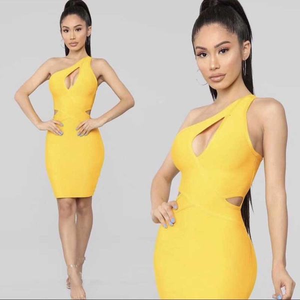 

attacked woman dressed yellow in a shoulder hollow, mini night celebrity club cocktail party bandage dress, Black;gray