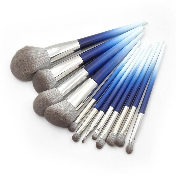 

12pcs cone shaped plastic handle cosmetic brush set powder eye1