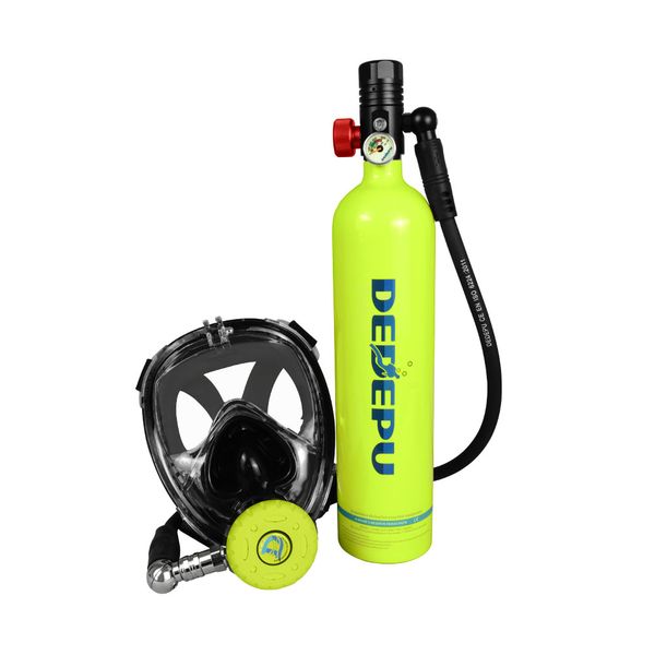 

dedepu mini scuba diving cylinder with 15-25 minutes capability 1.0 l portable bottle for emergency backup tank kit