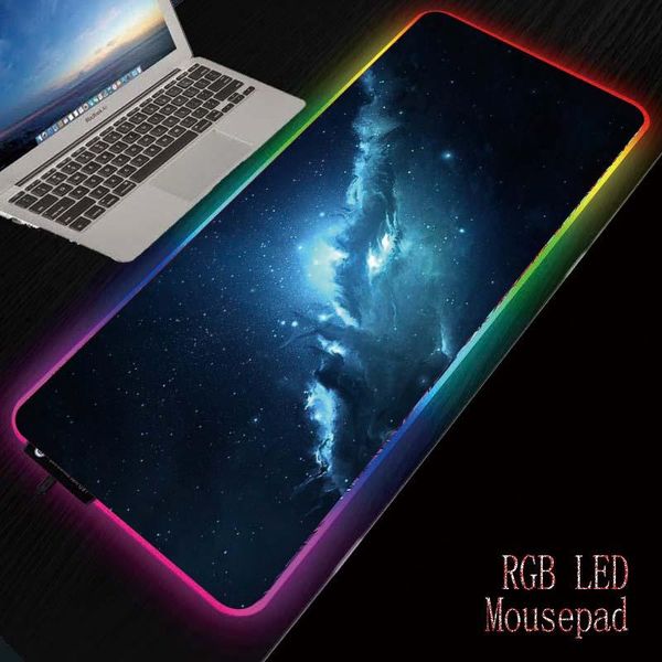 

mouse pads & wrist rests mrg blue starry sky large gaming pad gamer computer non-slip rubber mousepad led backlight mause keyboard desk mat