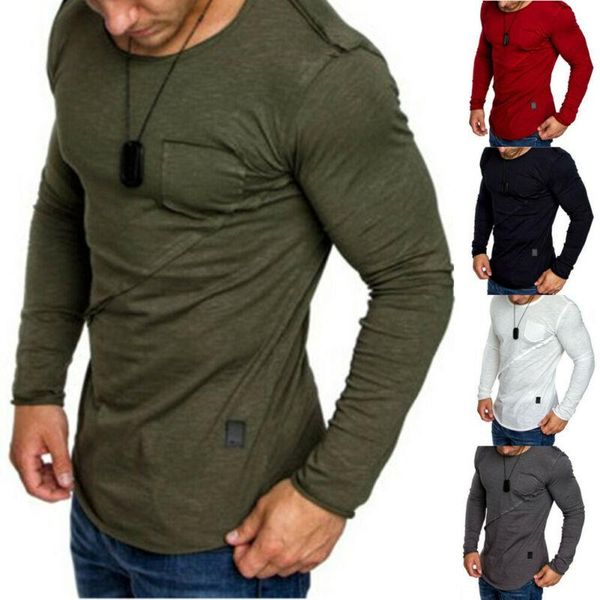 

fashion men's slim fit o neck long sleeve muscle tee t-shirt casual blouse t-shirts, White;black