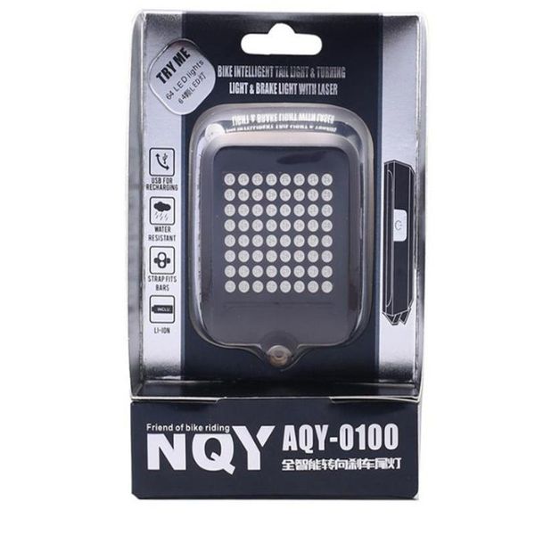 

bicycle mountain bike smart steering brake usb charging projection tail light riding warning safety lights
