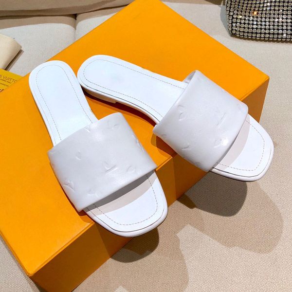 

women's designer low-heeled sandals printing leather fashion metal buckle parties flip flop luxury classic shoes size 35-41, Black