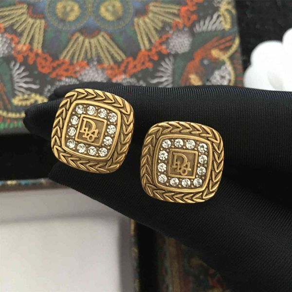 

925 silver needle square personalized earrings 2021 letters brass used, Golden