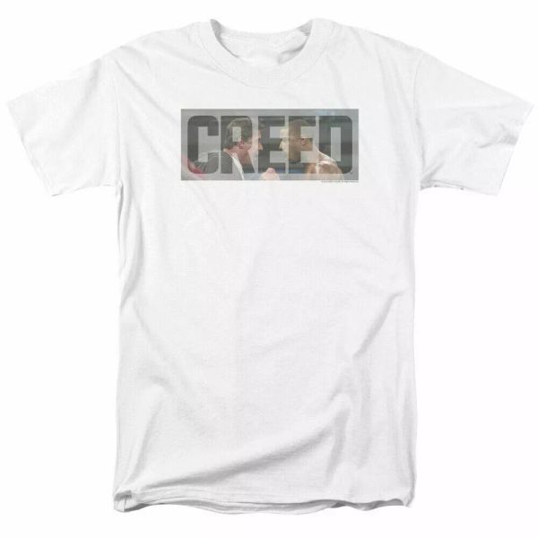 

creed pep talk t shirt mens licensed boxing movie tee rocky white, White;black