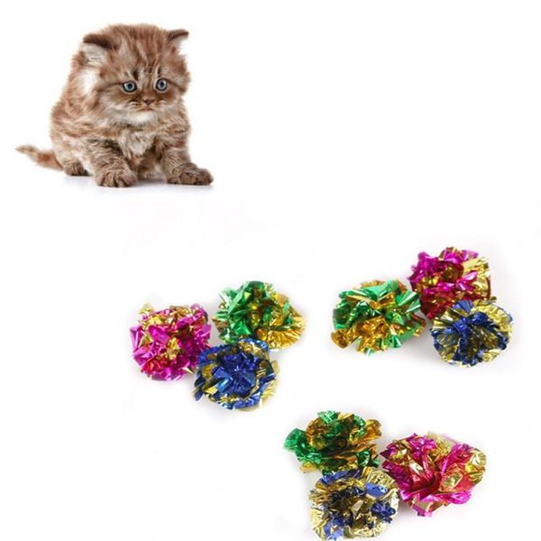 

cats sound ring paper balls toys mylar crinkle cat toy interactive kitten playing supplies pet products