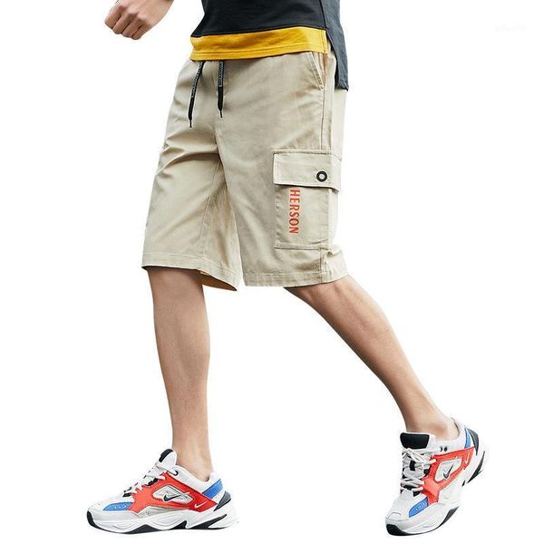 

casual shorts men summer korean trend cargo loose five point pants sweatpants pantalones cortos hombre pant cool men's, White;black