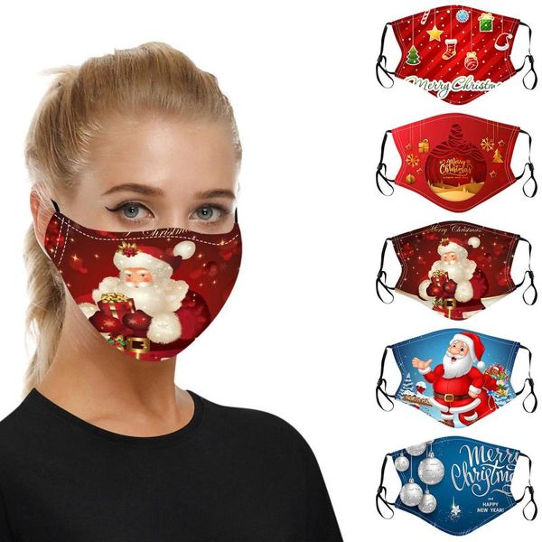 

hair accessories 1pc christmas mouth mask for protection washable earloop headband mÃ¡scara facial facemasks print masks, Slivery;white