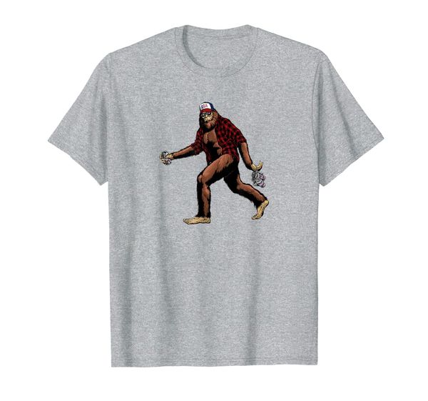 

hillbilly redneck patriotic beer drinking usa bigfoot t-shirt, White;black