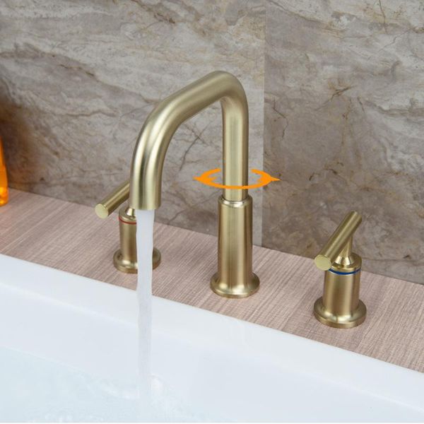 

guangdong source factory can be customized copper fission lavatory all three kong shuang put lavabo bathroom ark faucet sink faucets