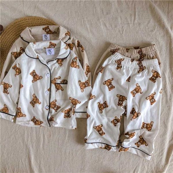 Milancel Осень Дети Пижама набор мальчиков медведь костюм хлопок сонарус одежды 211109