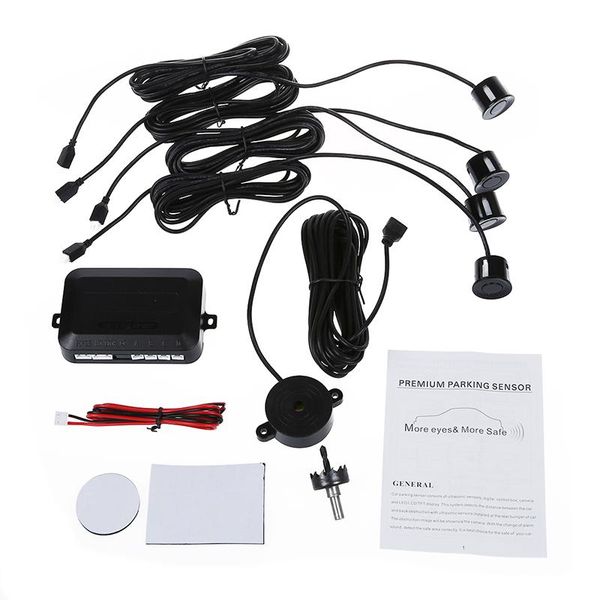 

reversing radar helps the parking with 4 sensors black car rear view cameras&