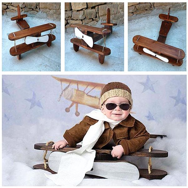 

baby pography props posing wood retro plane shoot accessories the hundred day po creative caps & hats, Yellow