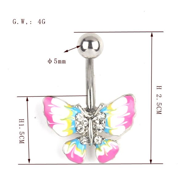 

dripping color butterfly stainless steel body jewelry jewelry