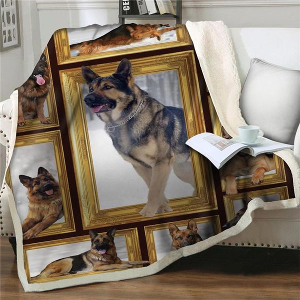 

blankets dog 3d cartoon sherpa blanket throw thick warm super soft flannel quilt cover bedding bedspread office nap