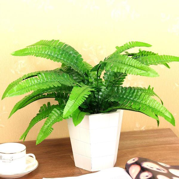 

artificial plants 7 fork simulation green leaves fern grass fake flower for wedding home background wall decorations table decor decorative