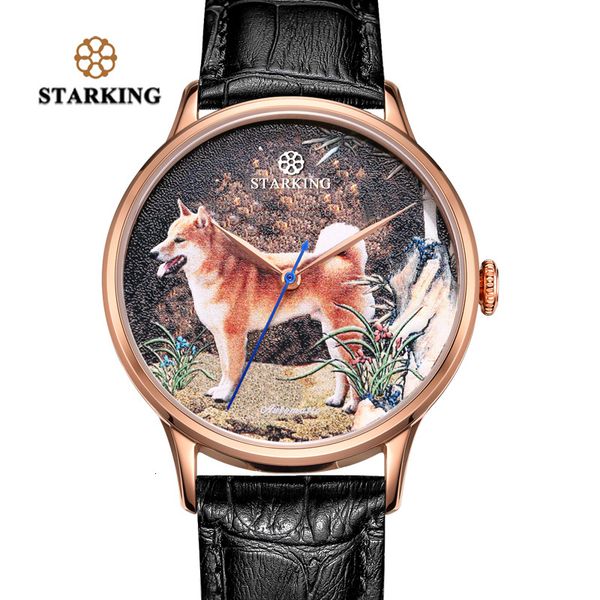 

starking watches new design year of the dog automatic self-wind men 50m water resistant relojes hombre dropship, Slivery;brown