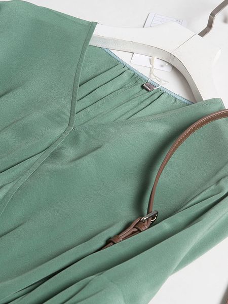 

dress amazing early spring, worth investing in high value bean green silk goddess, Black;gray