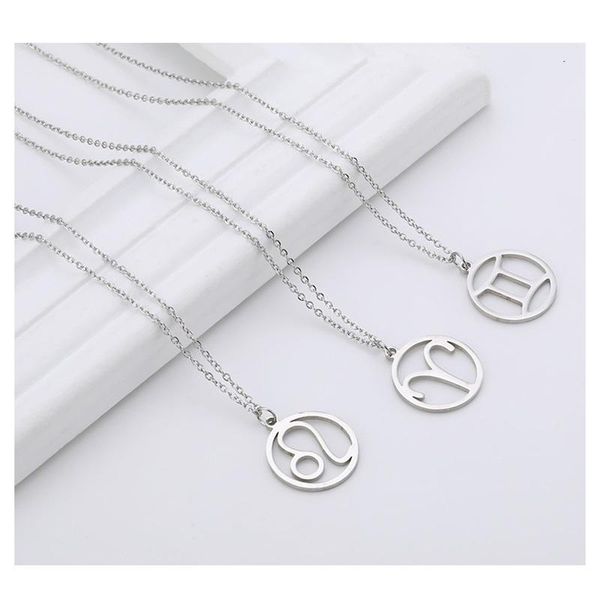 

pendant necklaces 2021 12 constellation charm gold necklace zodiac sign jewelry gifts aries cancer leo scorpio aquarius, Silver