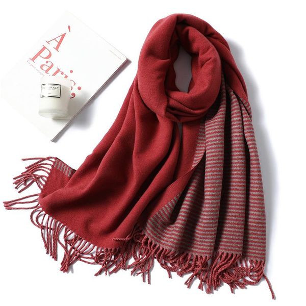 

scarves 2021 winter scarf thick women cashmere neck head warm hijabs pashmina lady shawls and wraps bandana tassel, Blue;gray