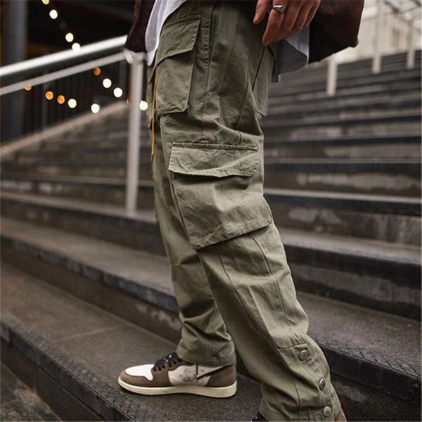 

men's pants street apparel cargo brand men 2021 hip hop jogging fashion gyms casual fastener, Black