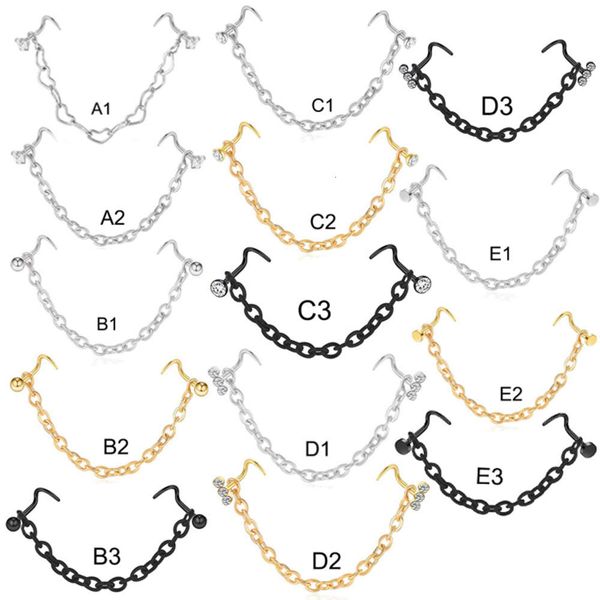 

stainless steel nose chain nail puncture jewelry