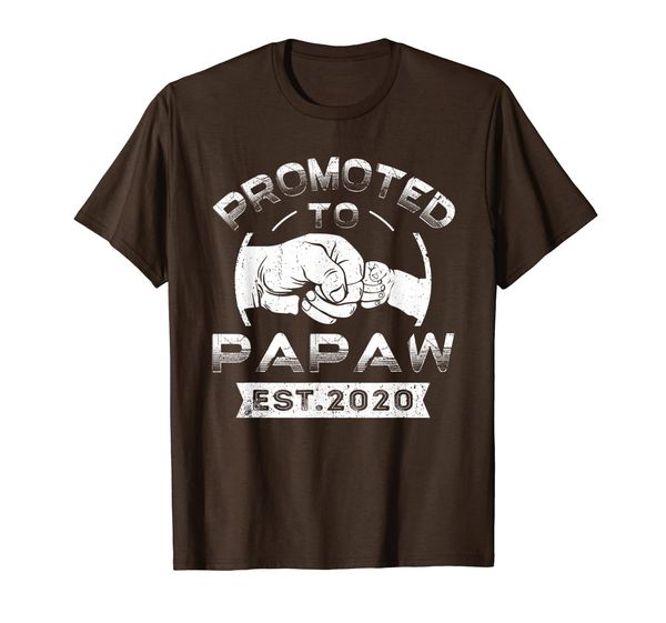 

promoted to papaw est 2020 t-shirt vintage new papa gift, White;black