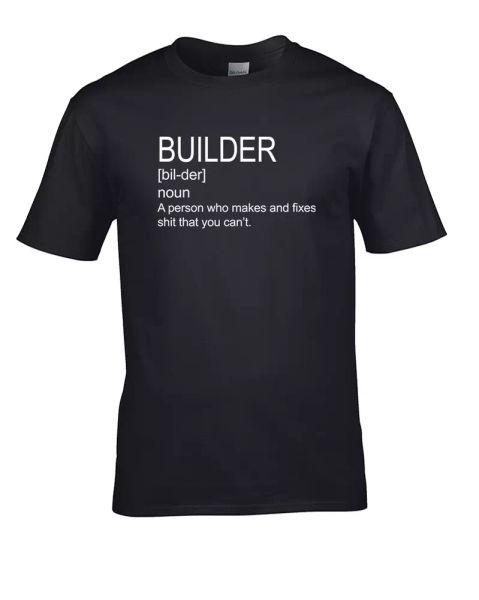 

builder definition- the meaning of work men's t-shirt, White;black