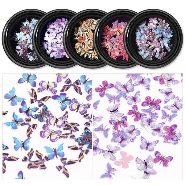 

pcs 4 colors butterfly nail sequins brand nails accessories all for manicure glitter tools tslm1, Silver;gold