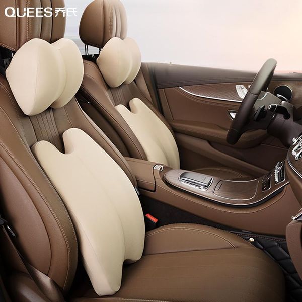 

seat cushions quees car headrest lumbar cushion memory foam filled pillow cervical support accessories relieve fatigue