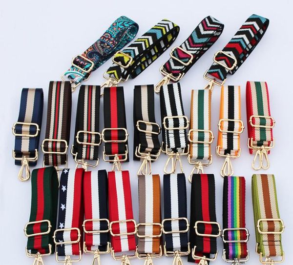

bag parts & accessories hjkl colored 2021 belt bags gift for women rainbow adjustable strap shoulder hanger handbag straps decorative handle, Black