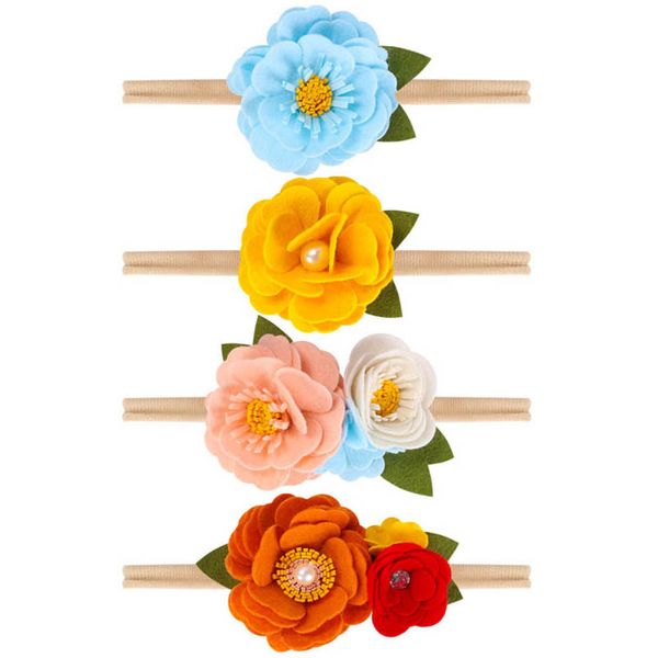 

girls hair accessories baby headbands diy flower pearl childrens headband nylon hairband infant head bands kids accessory b6962, Slivery;white