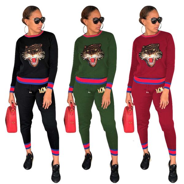 

2021 new fashion tiger rib thickened sweater casual suit in autumn of 2019, White