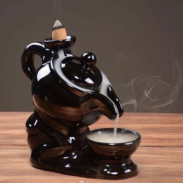 

backflow incense burner home sandalwood stove ceramic decoration insert agarwood road holder fragrance lamps