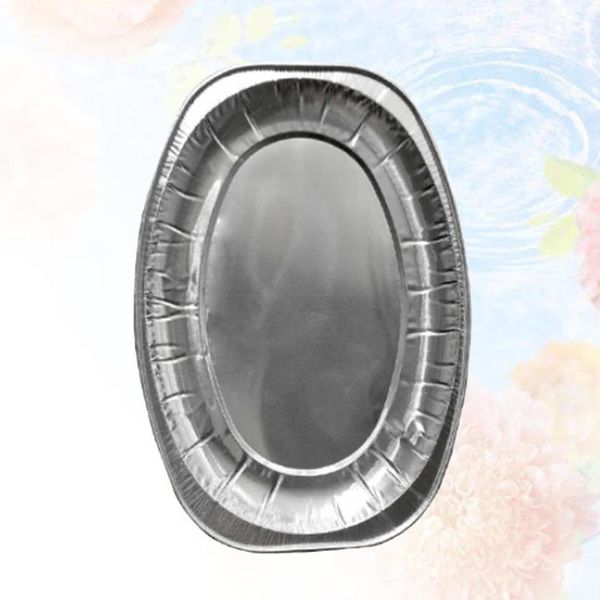 

tools & accessories 20pcs disposable oval serving plates aluminium foil tray dishes tableware for catering bbq banquet parties (random style
