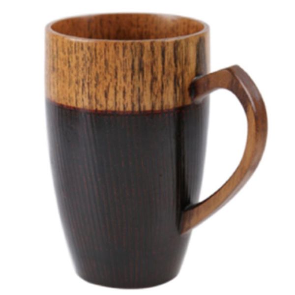 

cups & saucers wooden cup of coffee tea beer juice milk water kitchen hand-carved with handle