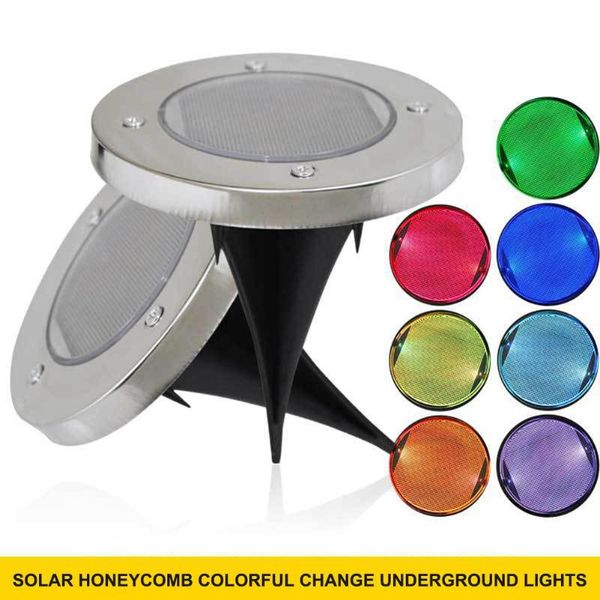 

waterproof led solar underground light garden lights colorful gradient lawn outdoor pathway landscape lamp lamps
